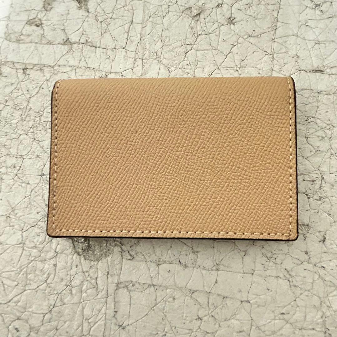 COACH 名刺入れ ベージュ レザー - メルカリ