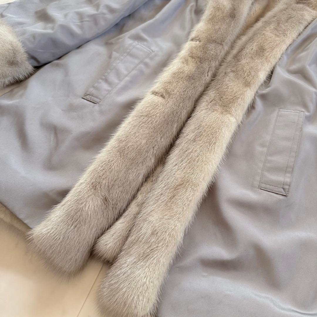 希少 サファイアミンク リバーシブル リアルファーコート ショール