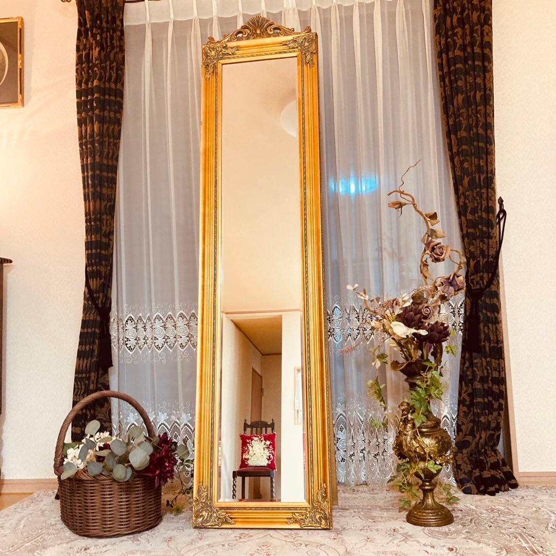 ロココ調　アンティーク　スタンドミラー　姿見　壁掛けミラー　イタリア輸入家具 楽天市場】《決算☆10%OFFクーポン》 ミラー 鏡 姿見 全身鏡 ロココ調