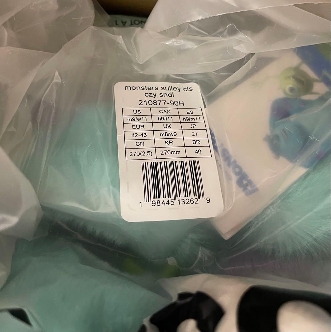 新品未開封 クロックス モンスターズ・インク コラボ サリー 27cm