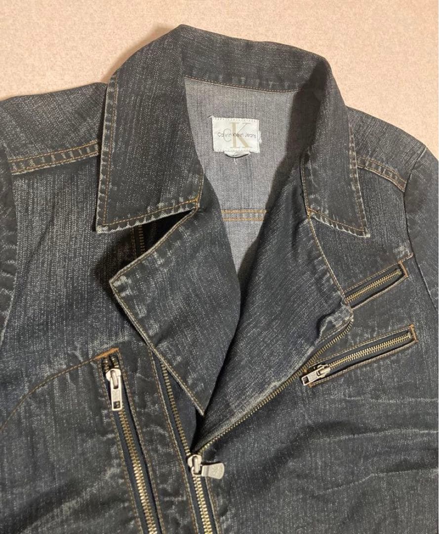 joker様専用 90s カルバンクライン デニム ダブルライダースジャケット