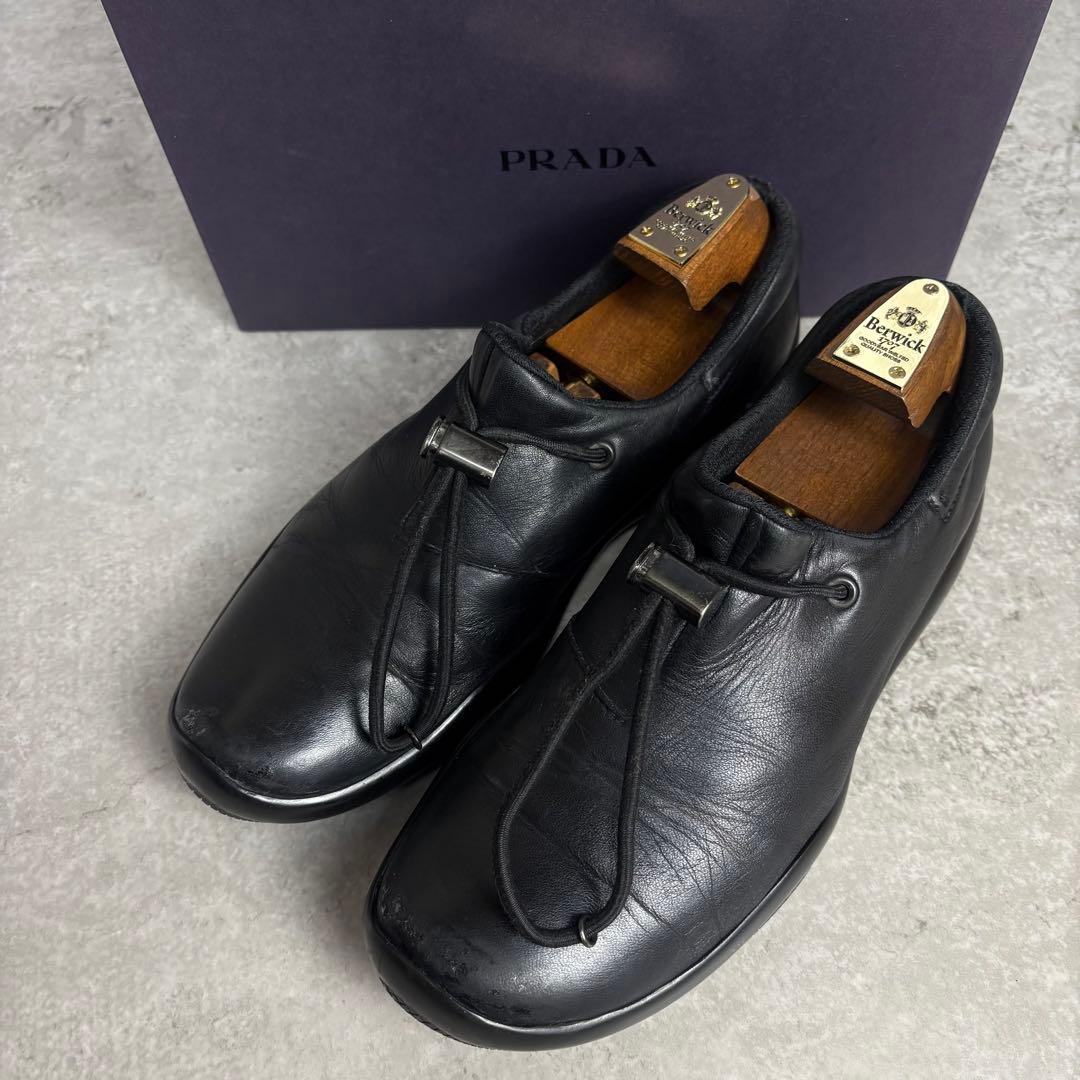 プラダスポーツ アーカイブ 90s 00s レザー スニーカー 7 1/2 黒