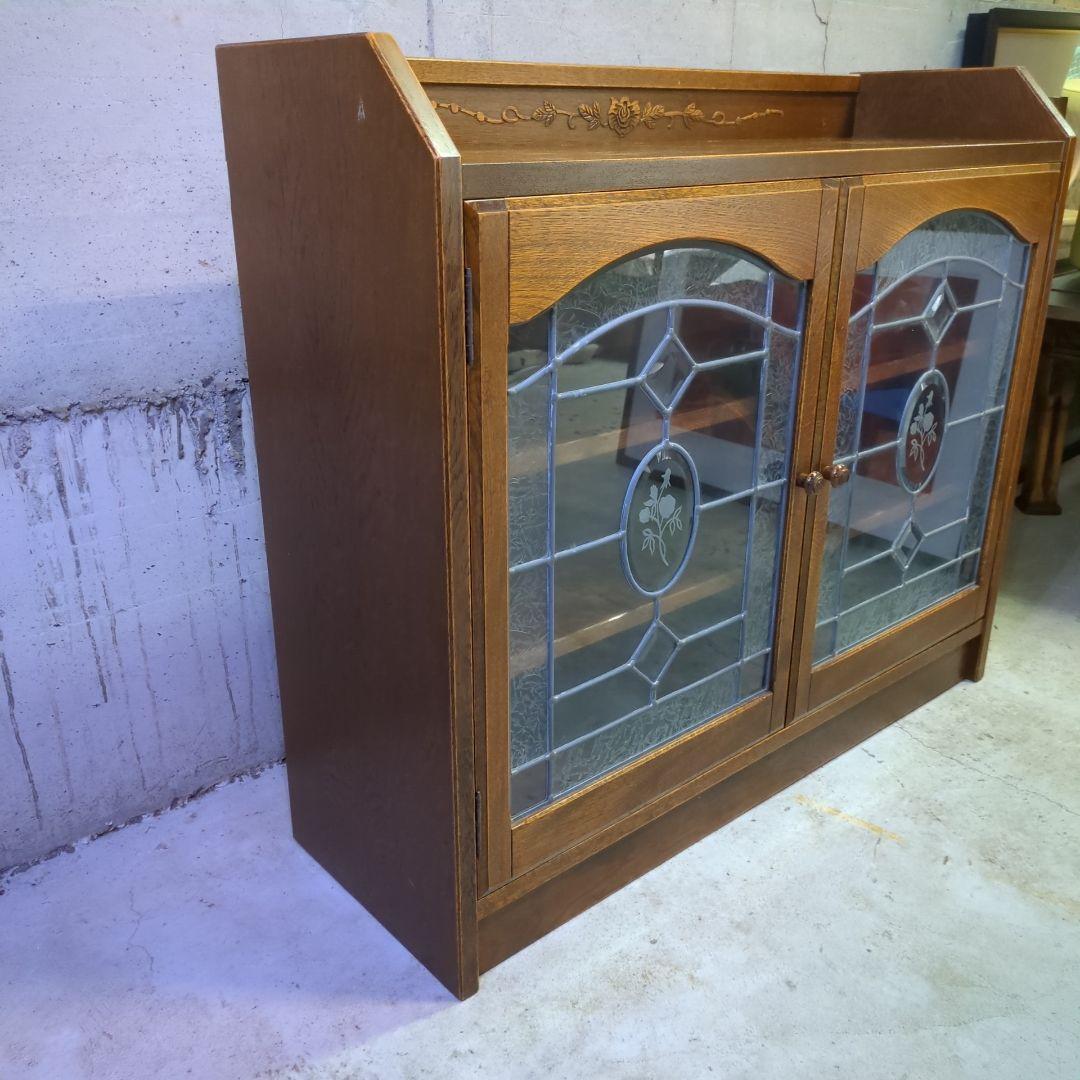 三越家具 ブルージュ ◇ ステンドグラス キャビネット サイドボード