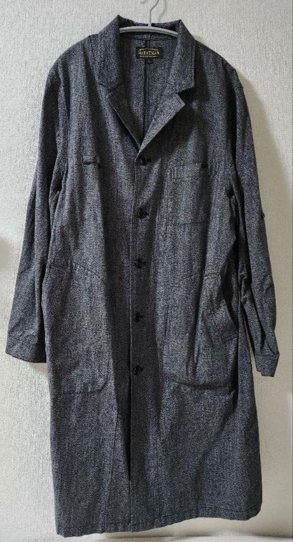 Mr.FATMAN ブラックシャンブレー ショップコート - メルカリ