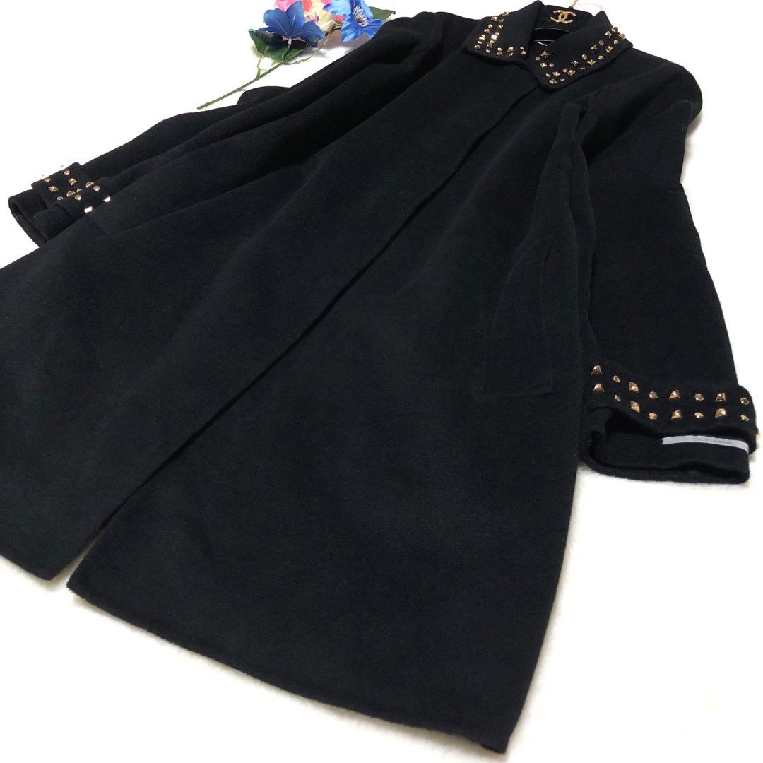 極美品 マレーラ チェスターコート スタッズ クチートアマーノ 黒 38