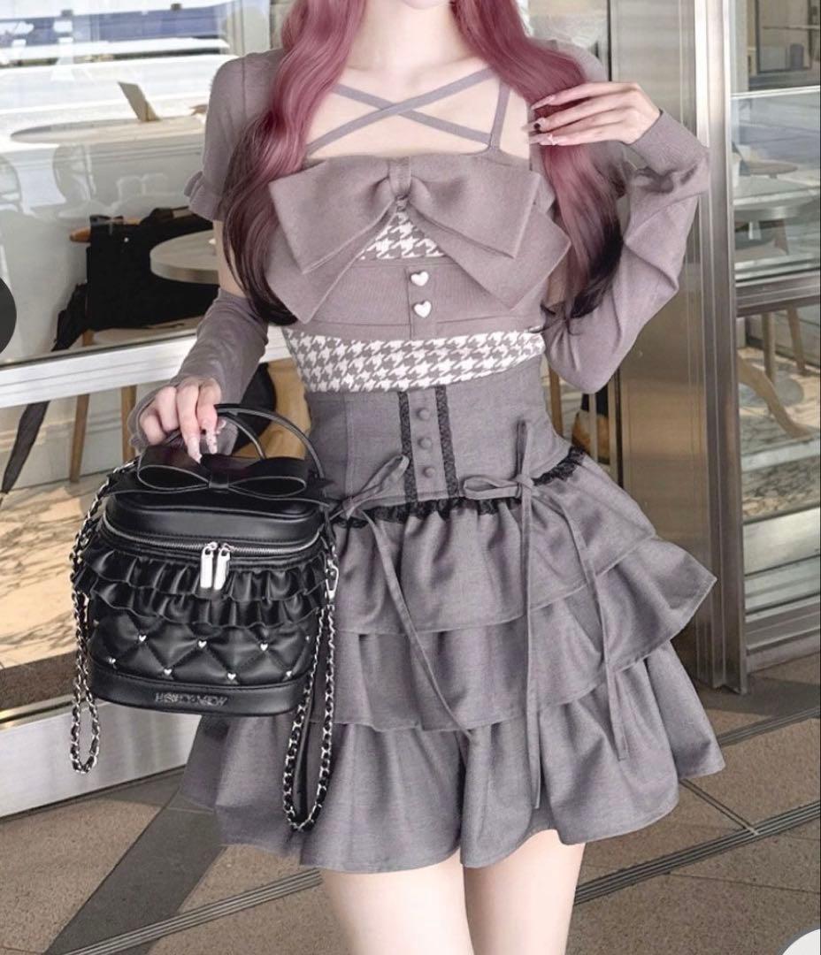 HONEY MEW ティアードフリルスカート グレー F ハニーミュウ - メルカリ