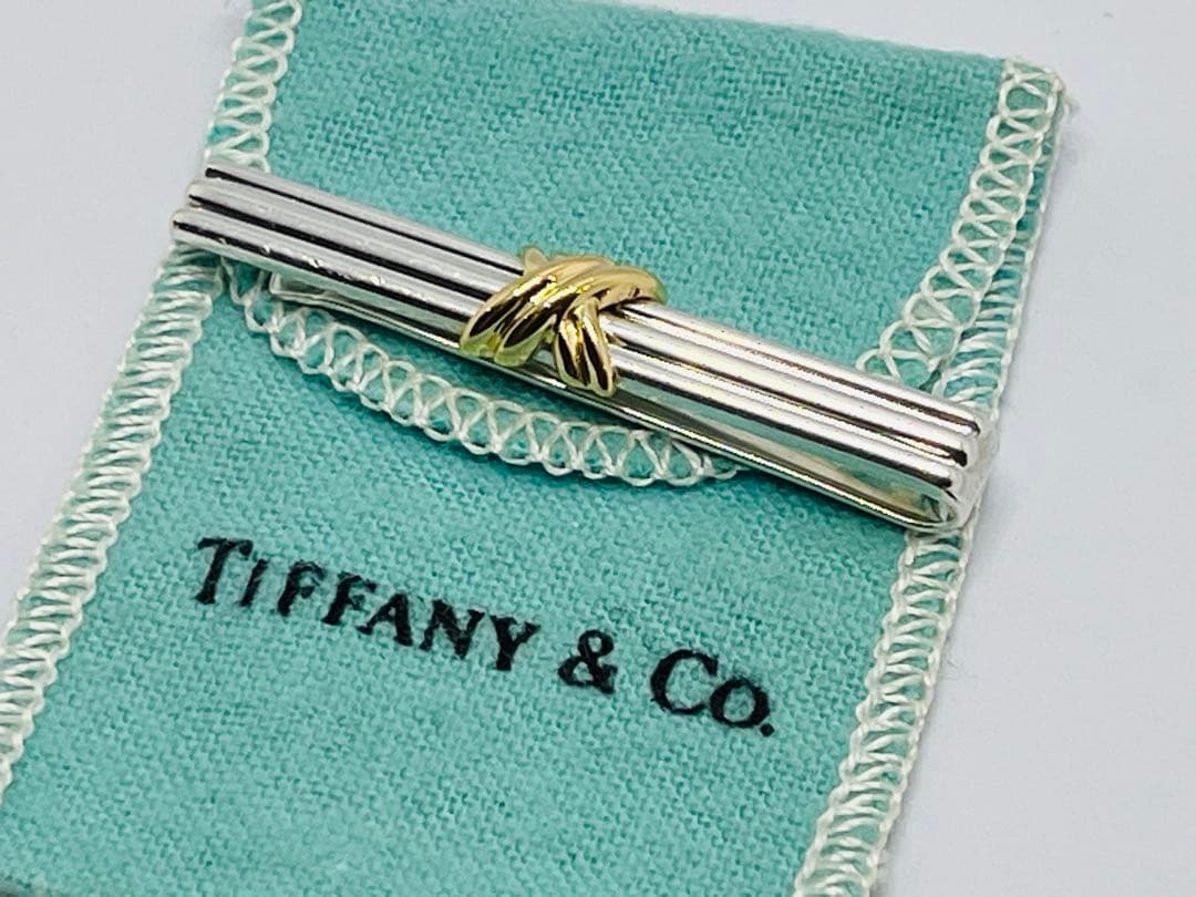 c678 美品 ティファニー 1995シグネチャー ネクタイピン 750/925