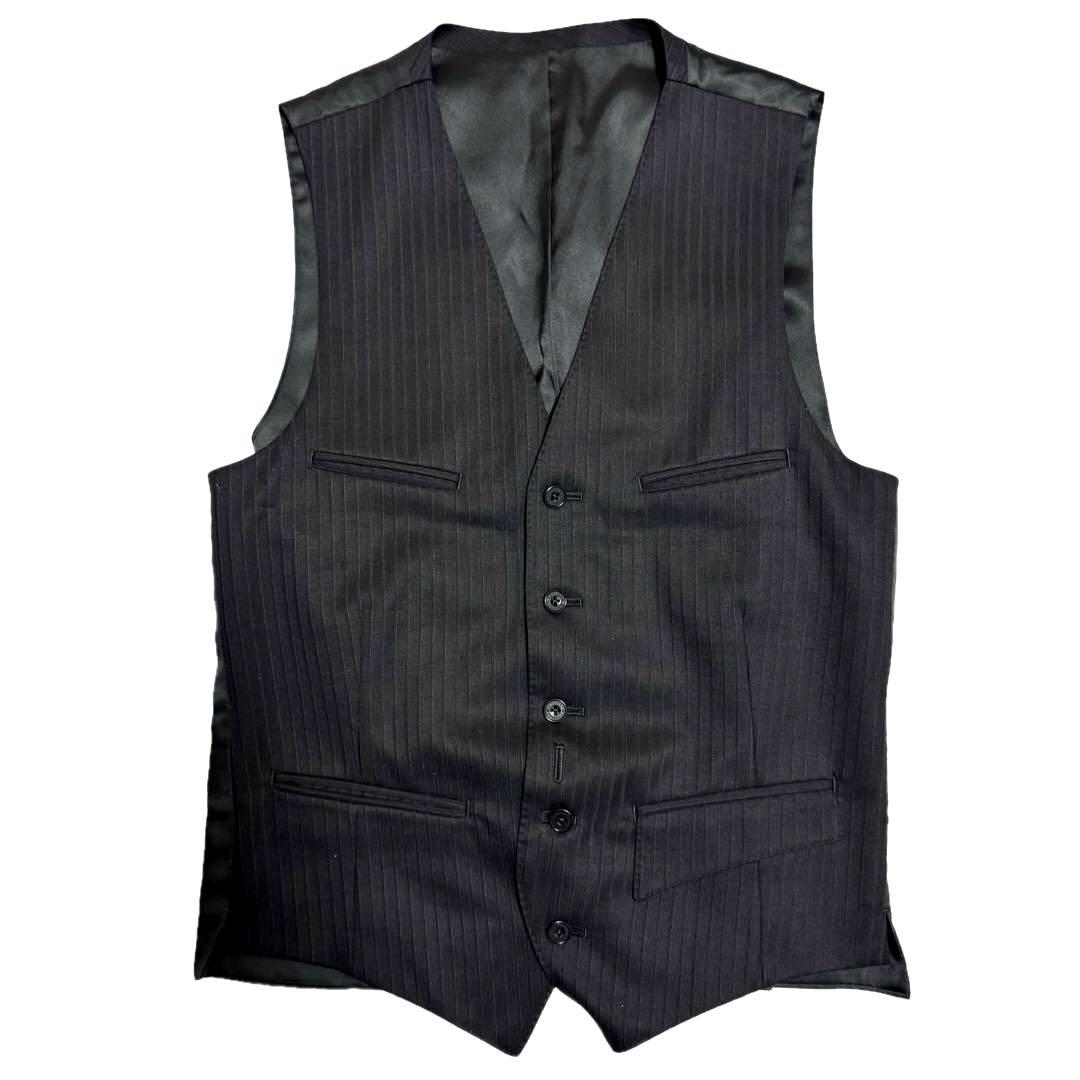 美品バーバリー ブラックレーベル スーツ ダブル 40R 3ピース ネイビー