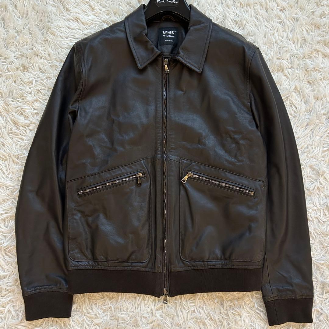 未使用級 EMMETI エンメティ レザージャケット 羊革 イタリア製 ブルゾン 楽天市場】EMMETI エンメティ メンズ JOSH NAPPA GOLD×SENSTIVE