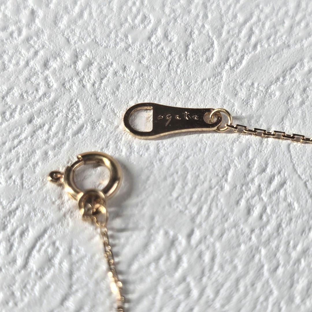 アガット agete クロスブレスレット ダイヤモンド 0.03ct K18