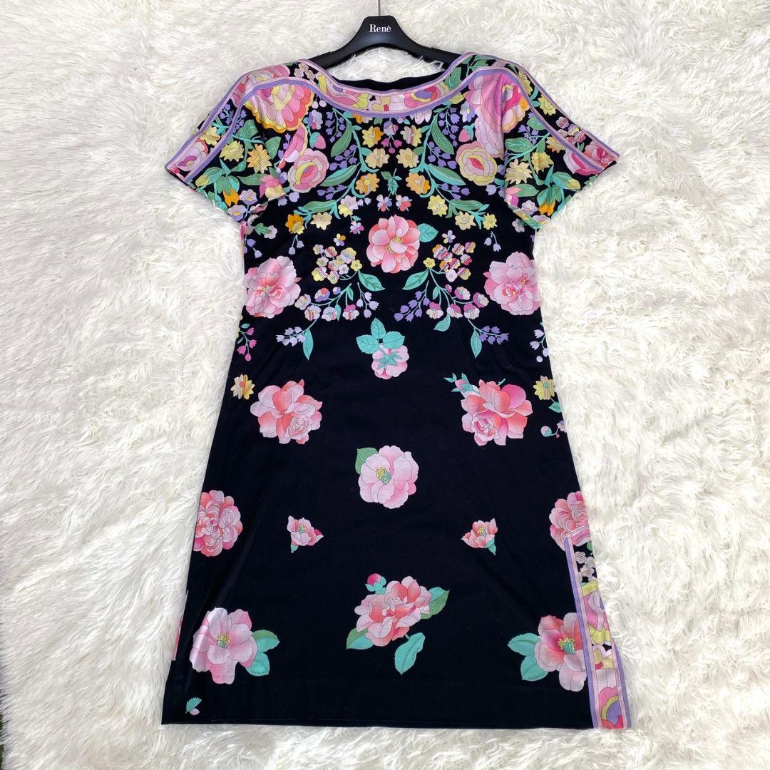 ○良品○ LEONARD レオナール ワンピース Aライン 花柄 マルチカラー