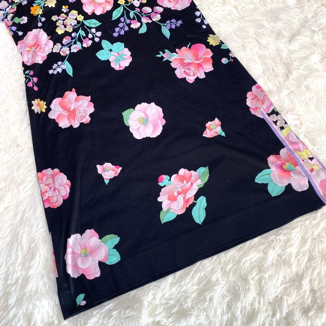 ○良品○ LEONARD レオナール ワンピース Aライン 花柄 マルチカラー