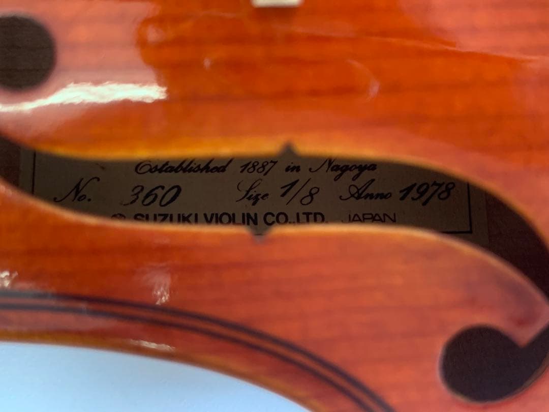 SUZUKI バイオリン 虎杢 No360 1/8 1978 弓 SHIMORA