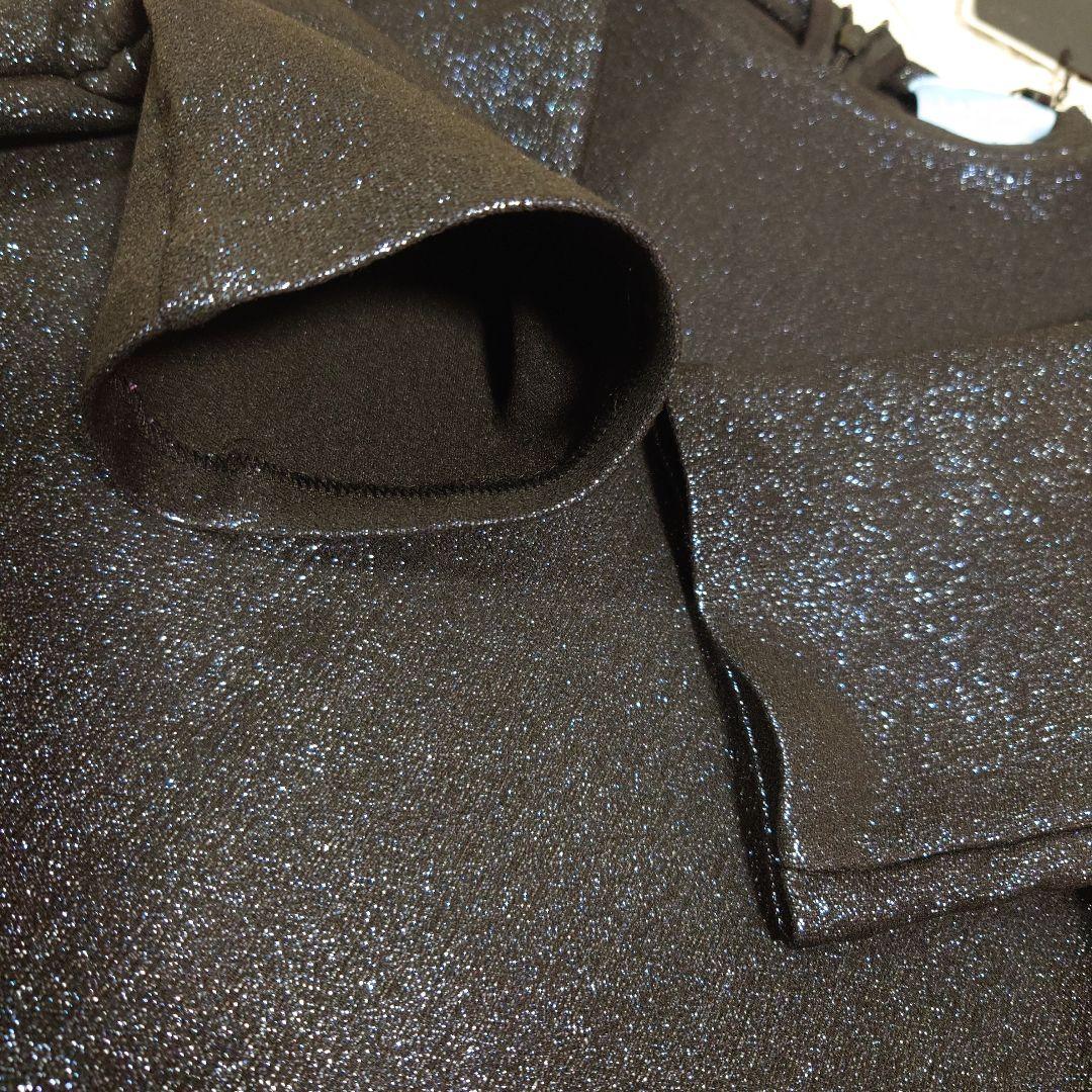 ランバンsize10/140サイズ フレアカットワンピースドレス 青 キラキラ