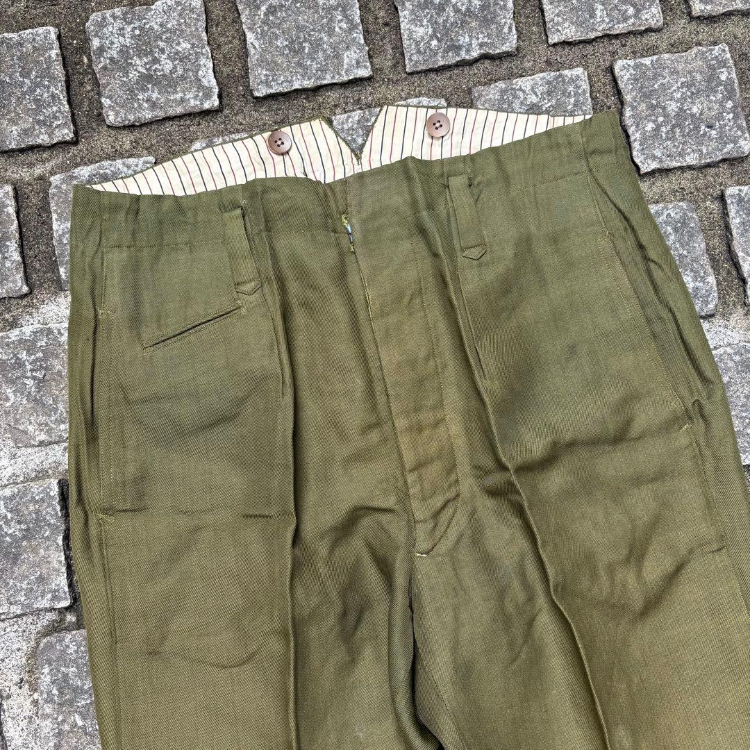 一点物 国民服 戦中 1940年代 日本製 上下セット オリーブグリーン