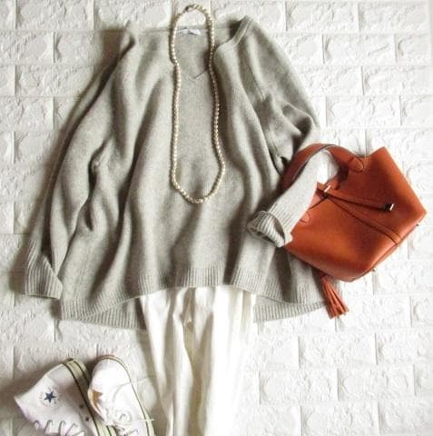 プラージュ 上質 カシミヤ ブレンド 抜け感 こなれ オーバーサイズ ニット プラージュ Plage Fur Off Neck ニット （ブラウン） - ファッション