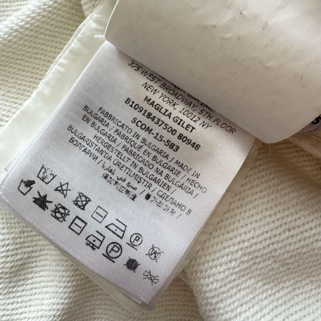 モンクレール ダウンベスト MAGLIA ロゴワッペン 白 S ニット切替