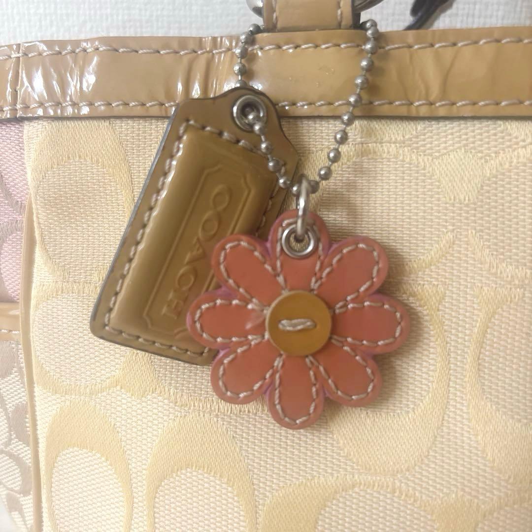 COACH コーチ シグネチャー トートバッグ パッチワーク風 肩掛け