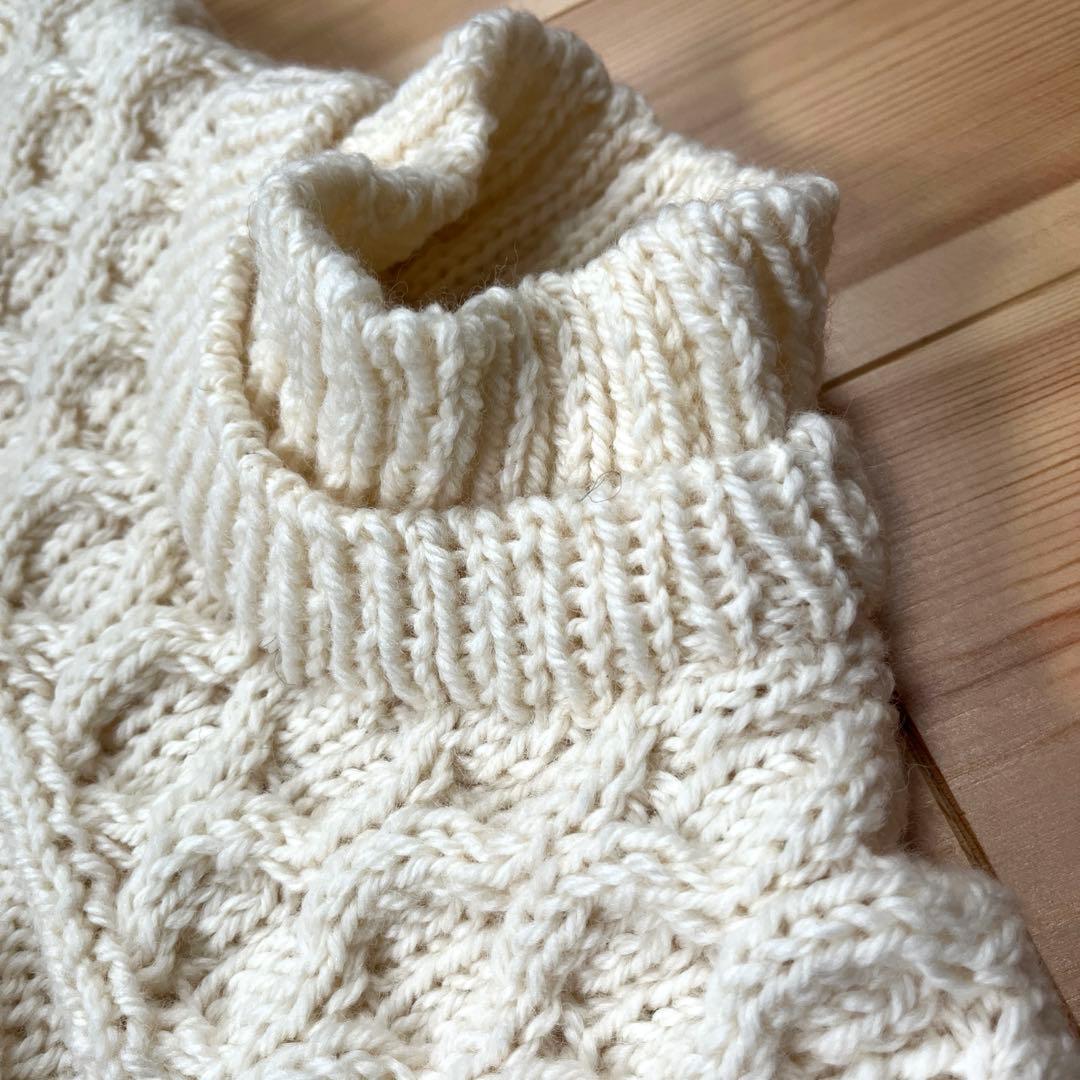 アラン模様 ニット ベスト ジレ 手編み - メルカリ