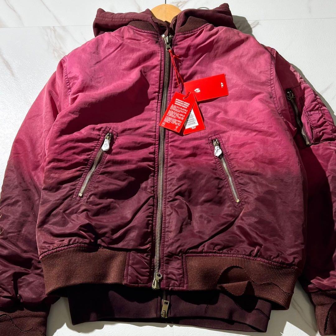 未使用 定価8万 ディーゼル レイヤード パーカー ma1 グラデーション