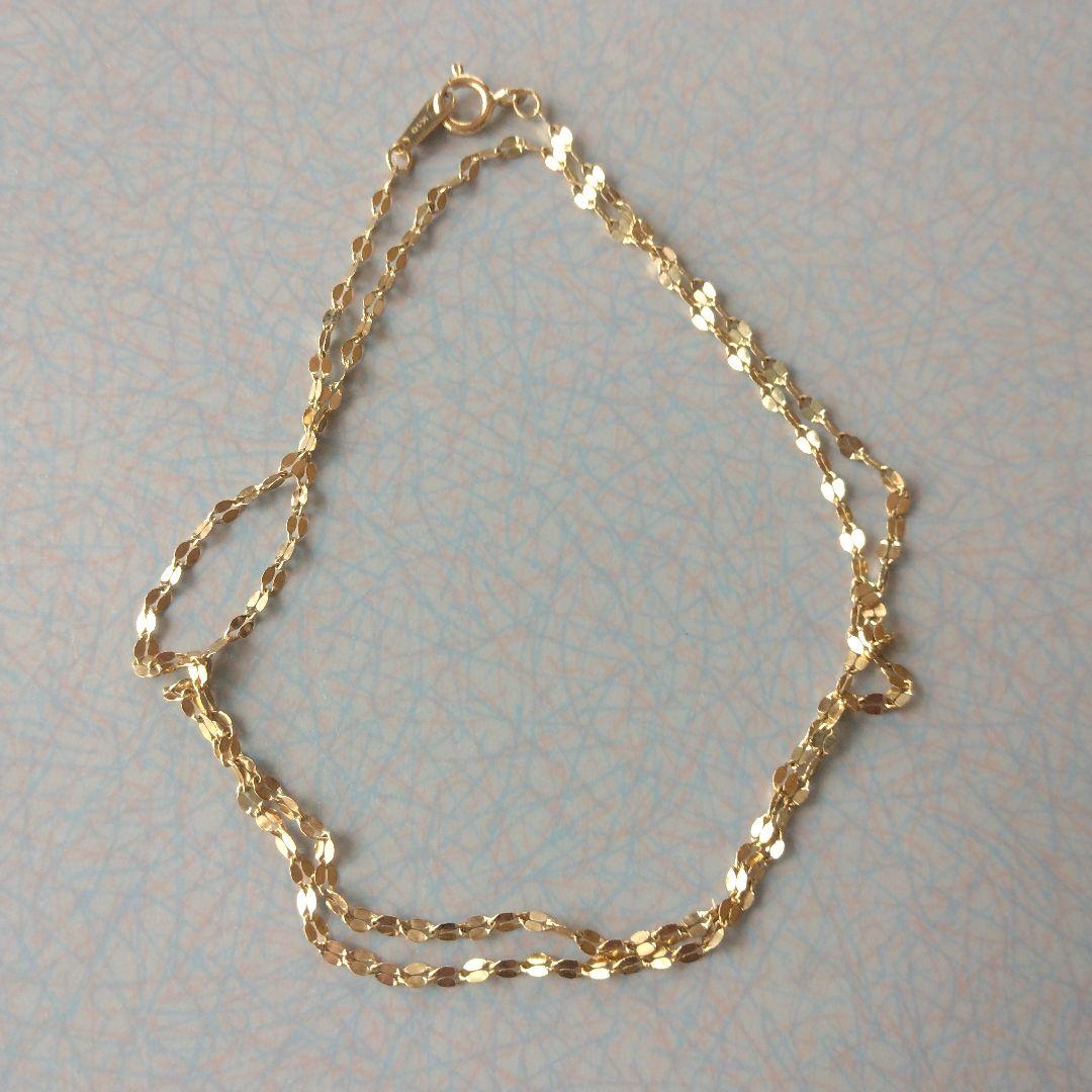 K10YGペタルチェーンネックレス40cm 10K10金地金物イエローゴールド