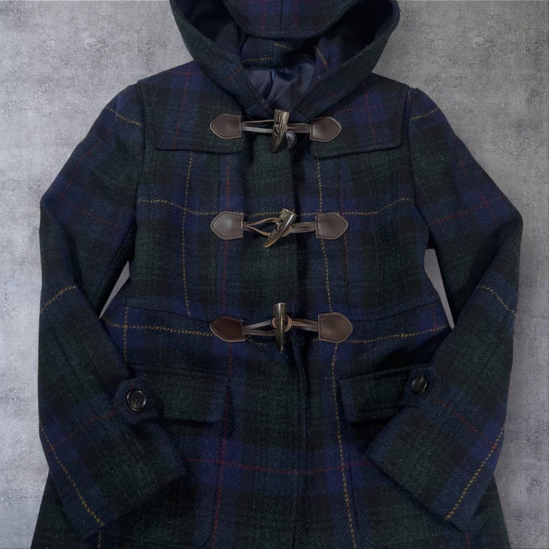 J.PRESS ハリスツイード ダッフルコート チェック フード ウール 英国