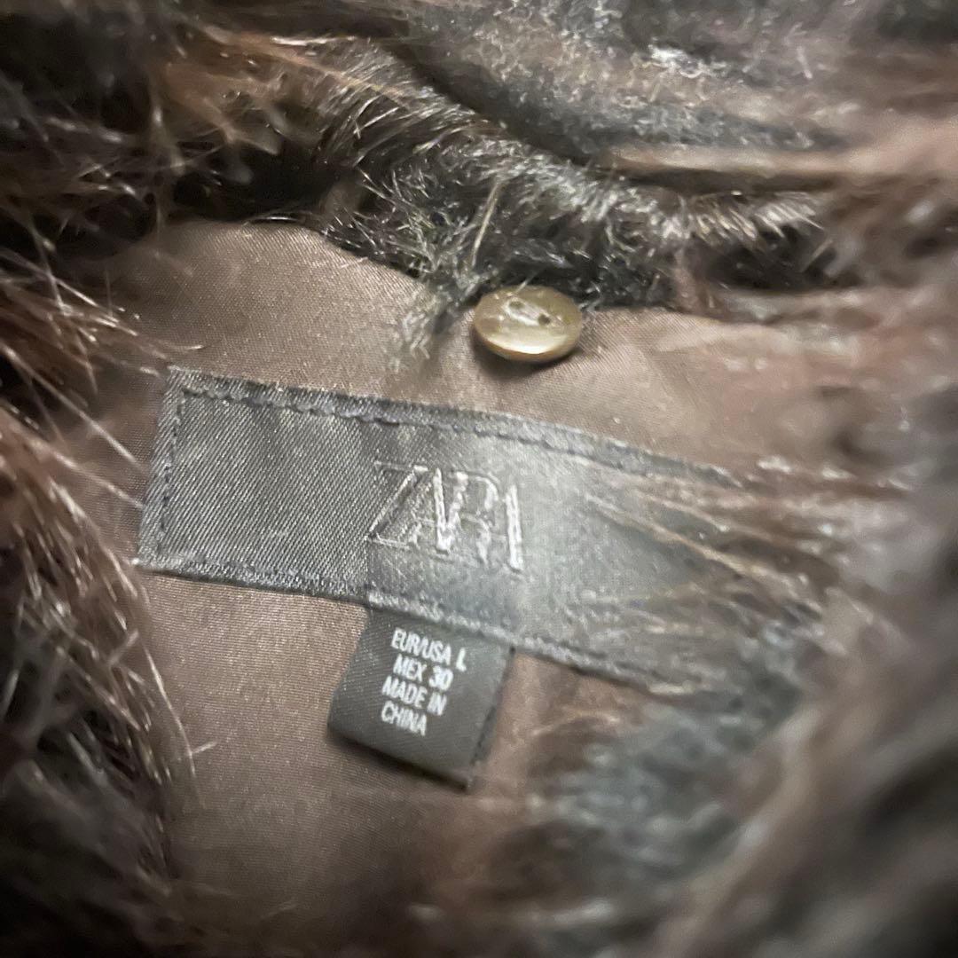 完売品】ZARA フェイクファーラペルオーバーサイズボンバージャケット