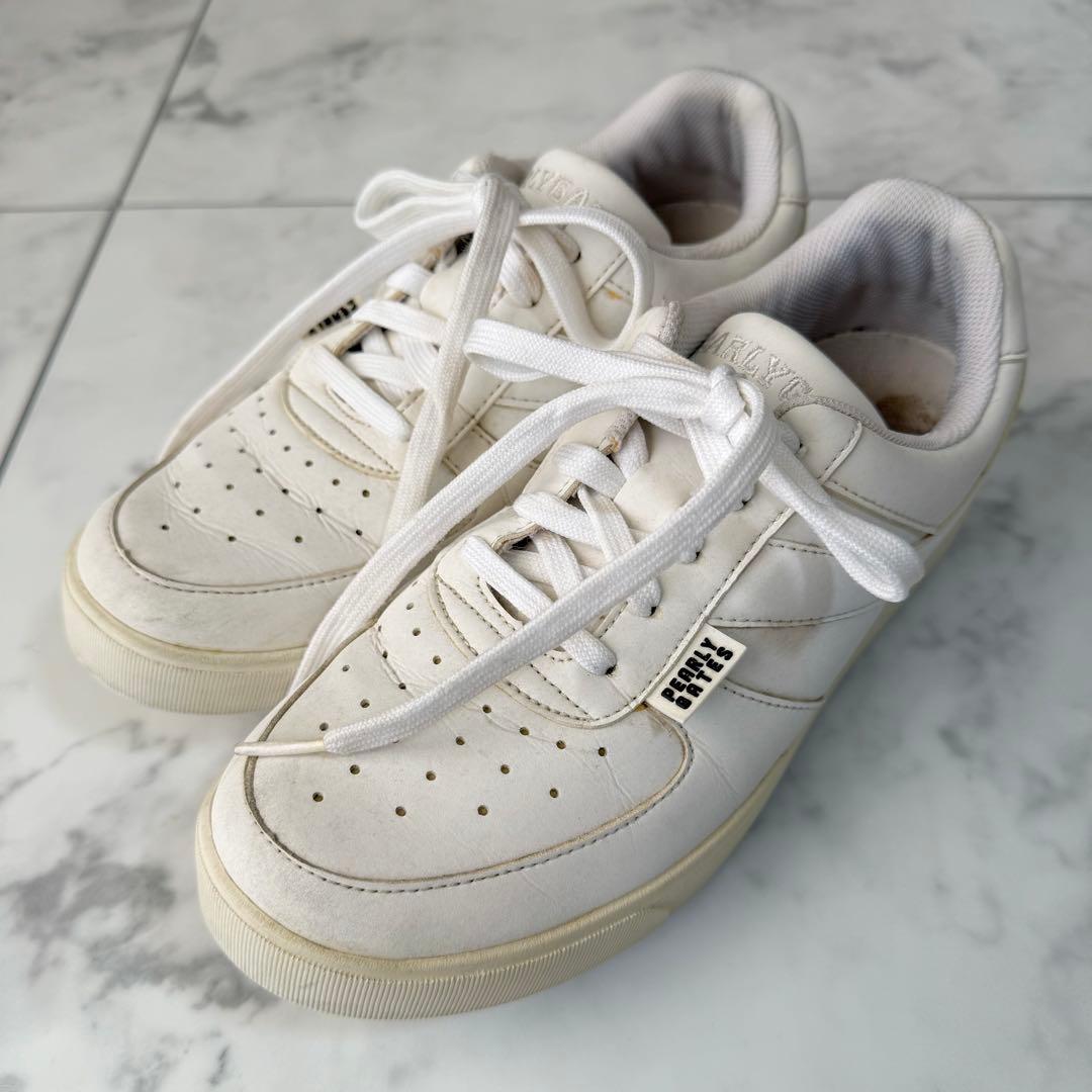 PEARLY GATES ゴルフシューズ スニーカー ホワイト 23.5cm - メルカリ