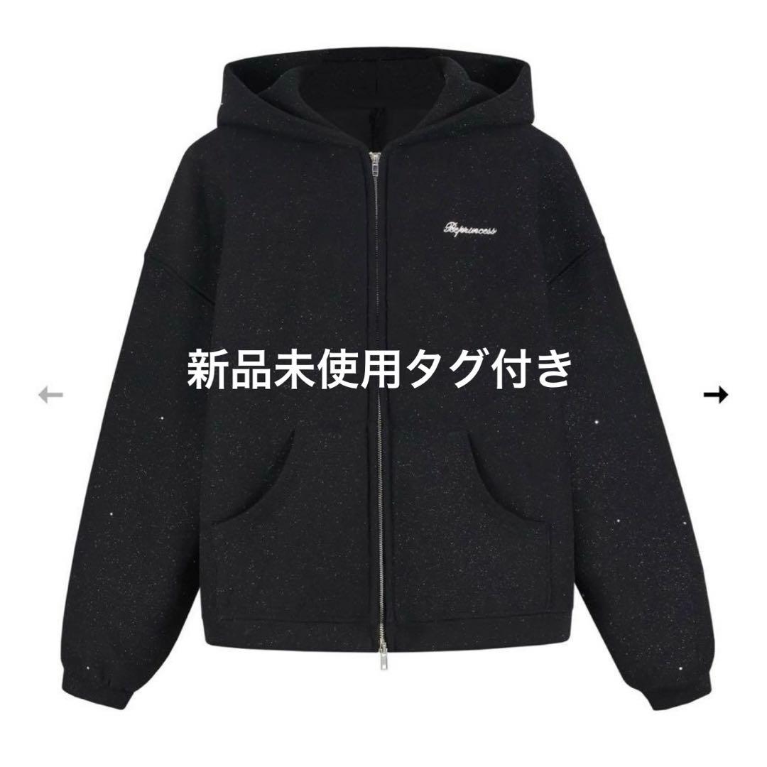 andwang KIRAKIRA zip up キラキラパーカー ブラックS - メルカリ