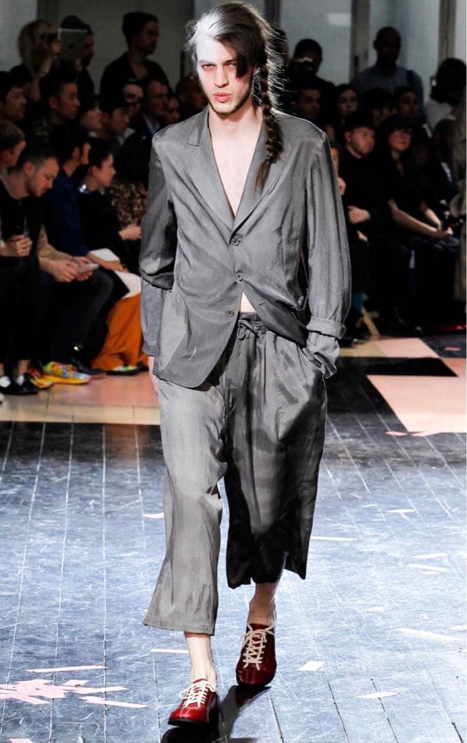 Yohji Yamamoto POUR HOMME グレー ワイドパンツ