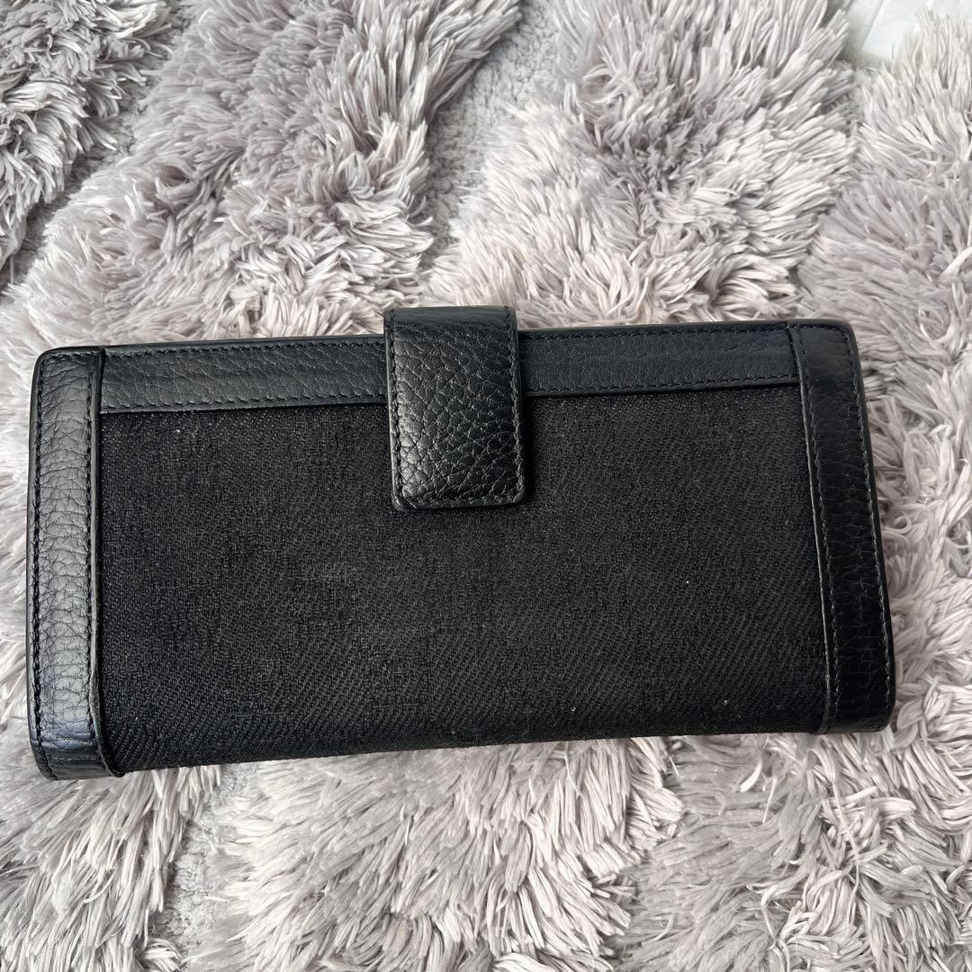 GUCCI✨GGキャンバス シルバーロゴ Wホック ブラック シボレザー 長財布