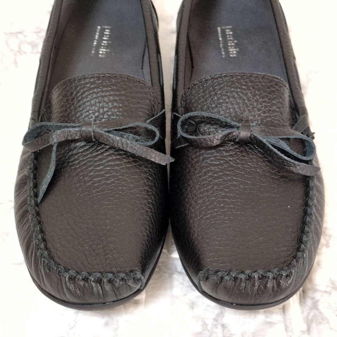 美品】ペダラ ブラック ローファー コンフォートシューズ シボ革