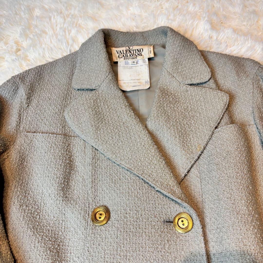 ヴァレンティノ ヴィンテージツイードロングコート 金ボタン コート