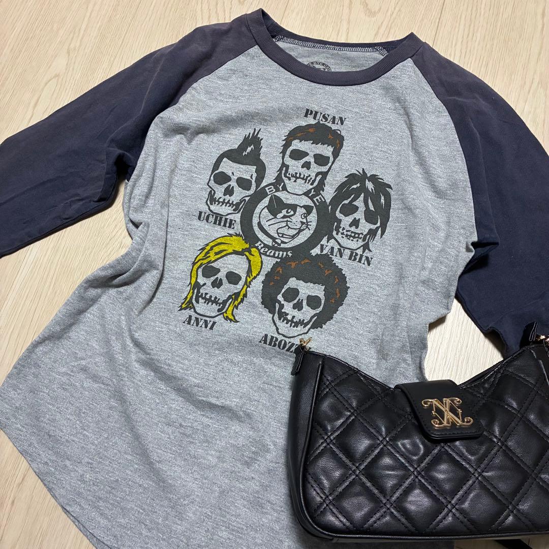 人気✨】ラグラン スカル ロンT 平成 グランジ y2k マクブリング 短丈