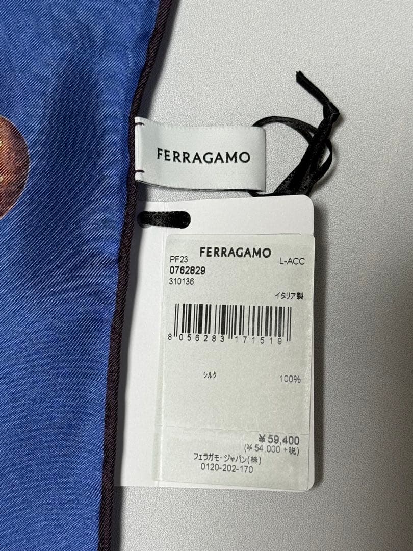新品 Ferragamo フェラガモ シルク 大判 スカーフ プレゼントにも