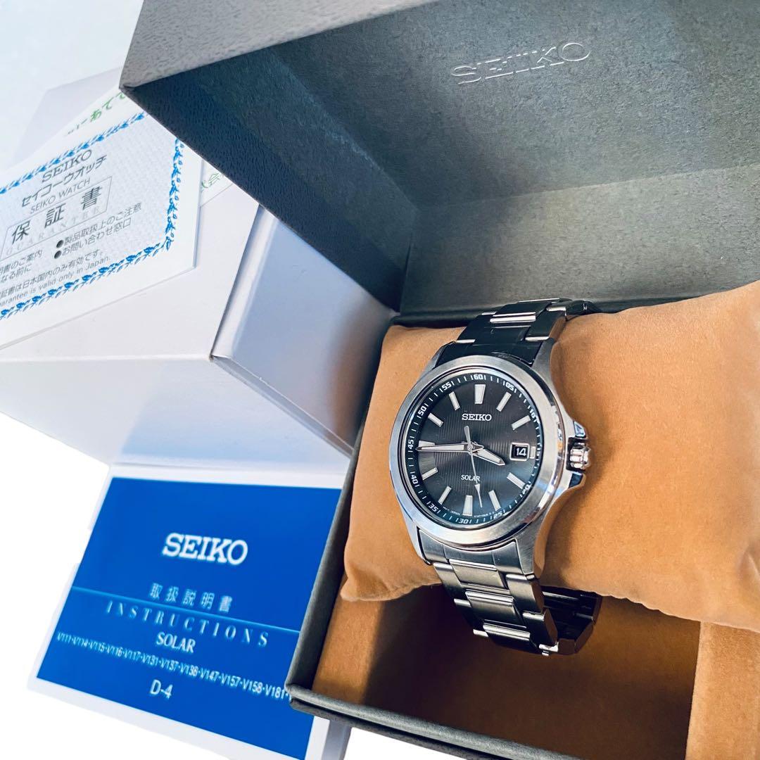 SEIKO セイコー【美品】Ｖ147-0AR0 ソーラー腕時計 17-19cm 楽天市場】【ウォッチ】SEIKO セイコー ソーラー デイト SS 黒文字盤