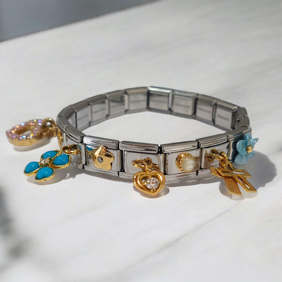 メッサジオ MESSAGGIO ブレスレット シルバー パーツ 18個 - メルカリ