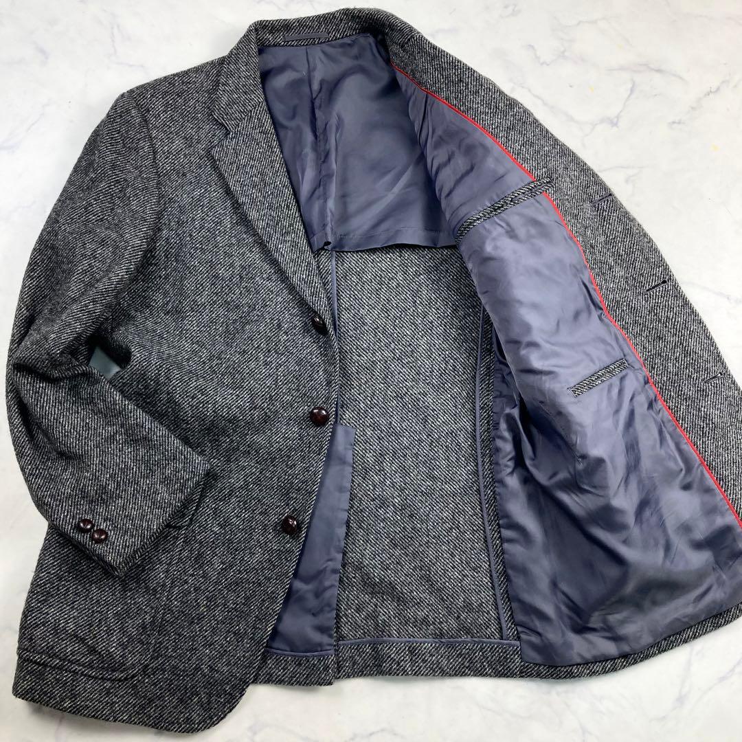 極美品 ジェイプレス ヘリンボーン ツイード くるみボタン テーラード