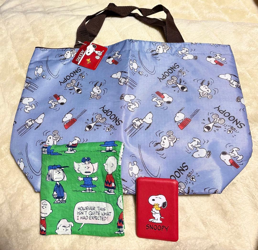 スヌーピー 非売品DHCミラー・大判ハンカチ・新品保冷バッグ エコ