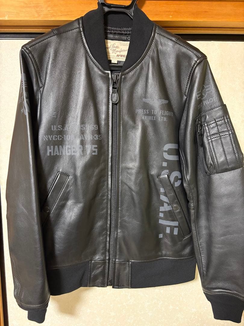 AVIREX★アヴィレックス★レザージャケット★MA-1★羊革★Lサイズ SizeMAX】AVIREX 羊革 レザータイプ MA-1ジャケット【AOKI公式通販】