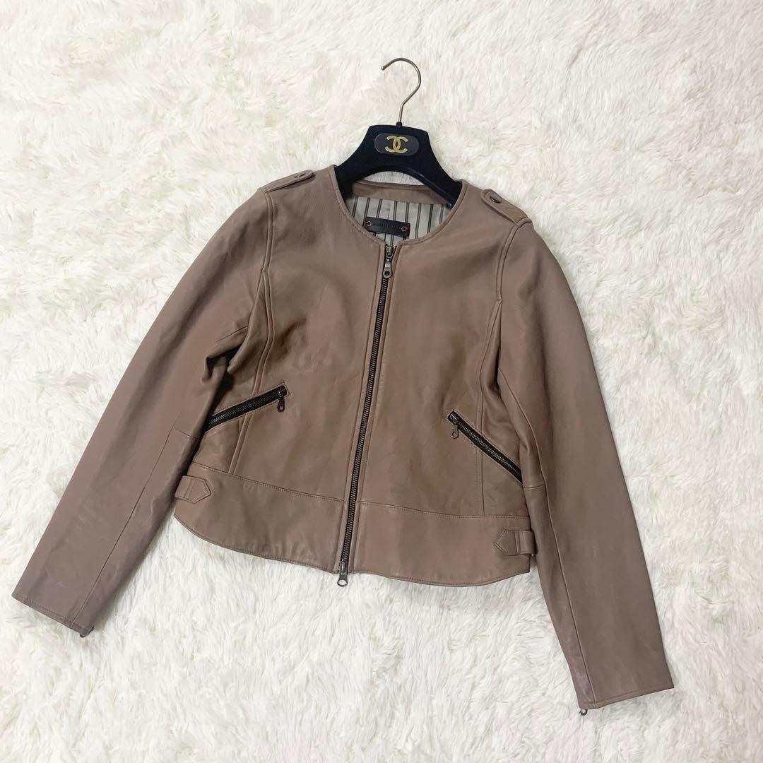 ノンブルアンペール ノーカラーレザージャケット