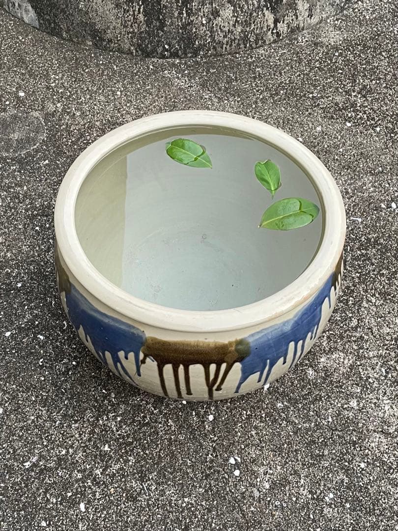 昭和レトロ 大鉢 メダカ鉢 睡蓮鉢 金魚鉢 口径35㎝の通販はau PAY