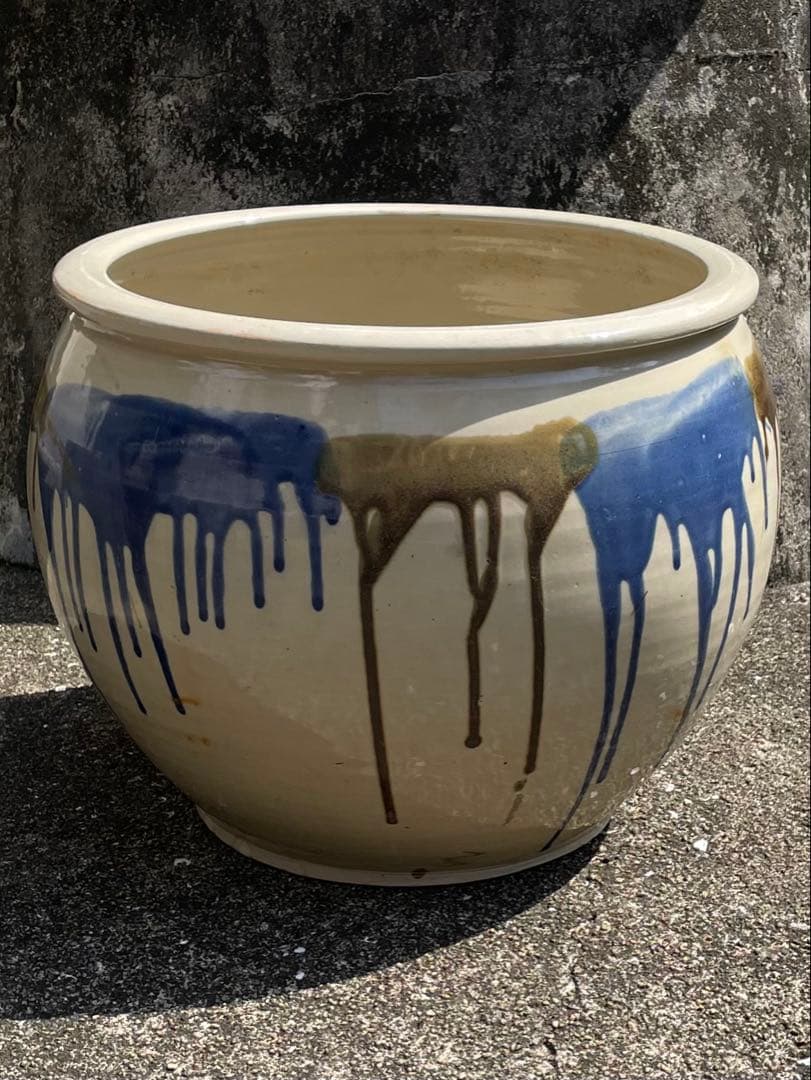 昭和レトロ 大鉢 メダカ鉢 睡蓮鉢 金魚鉢 口径35㎝の通販はau PAY