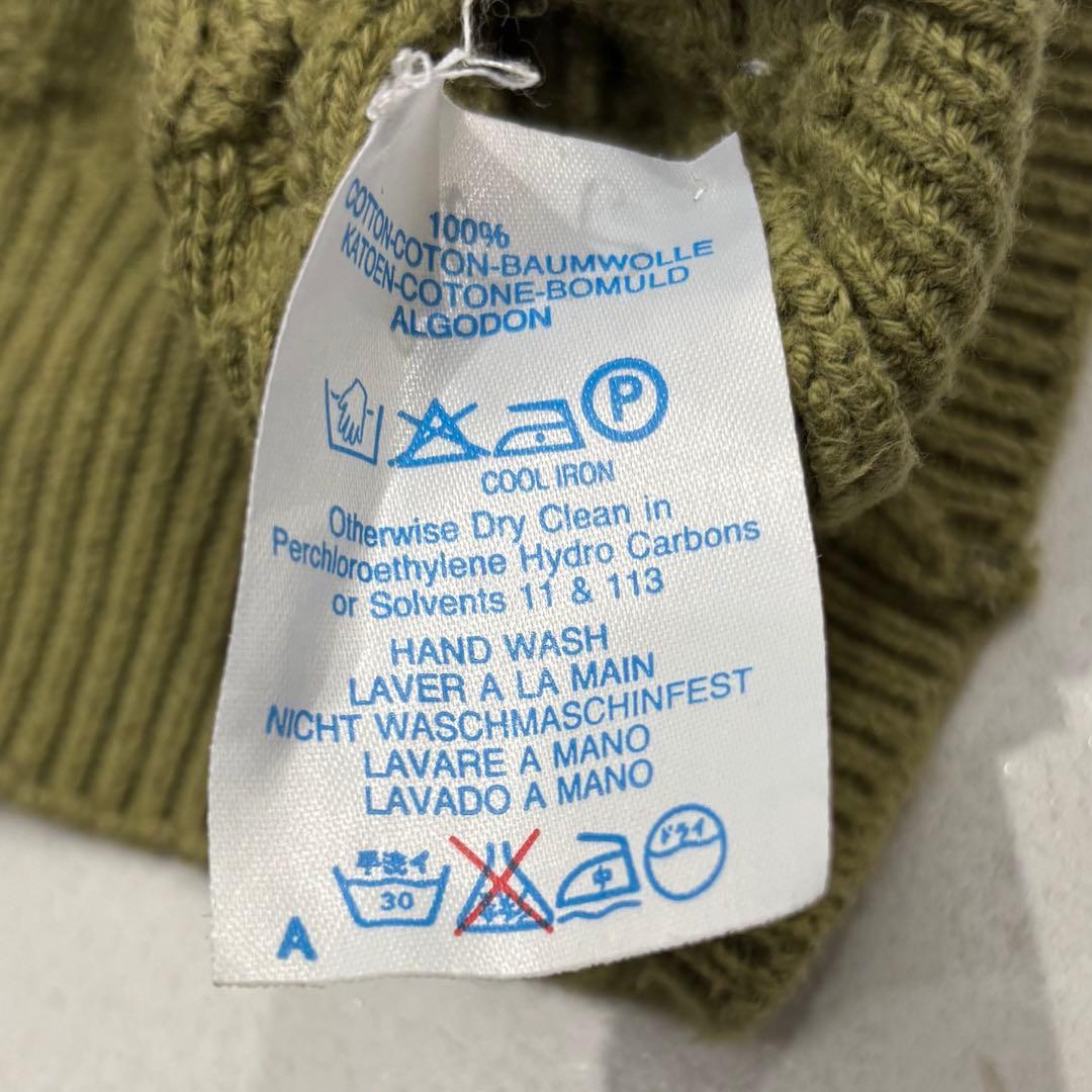 イングランド 製 Burberry's ロゴ ケーブル ニット 40 カーキ