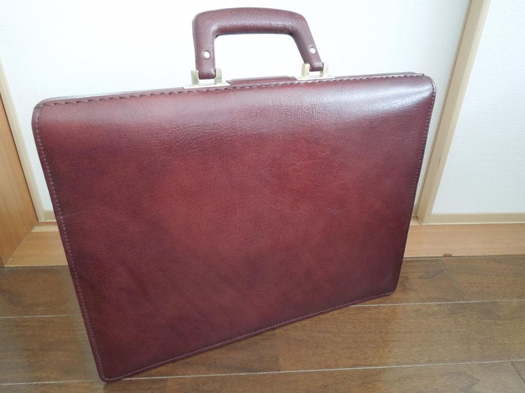 しえもん様専用】レザー製 バーガンディ ブリーフケース / 本革 鍵付き