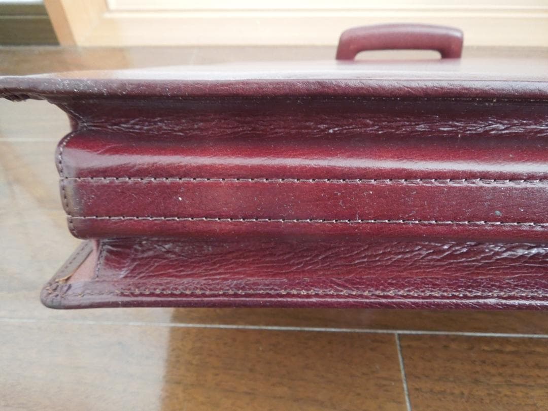 しえもん様専用】レザー製 バーガンディ ブリーフケース / 本革 鍵付き