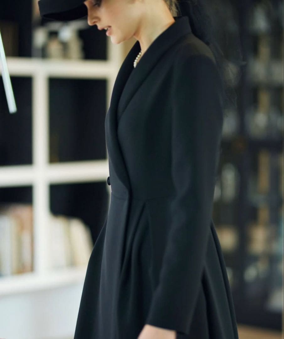 ツルバイマリコオイカワ ブラックフォーマル acacia 黒ワンピース36