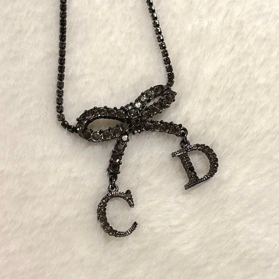 Dior クリスチャンディオール　リボンCD ネックレス ストーン 楽天市場】美品 ディオール Dior リボン ネックレス CD モチーフ