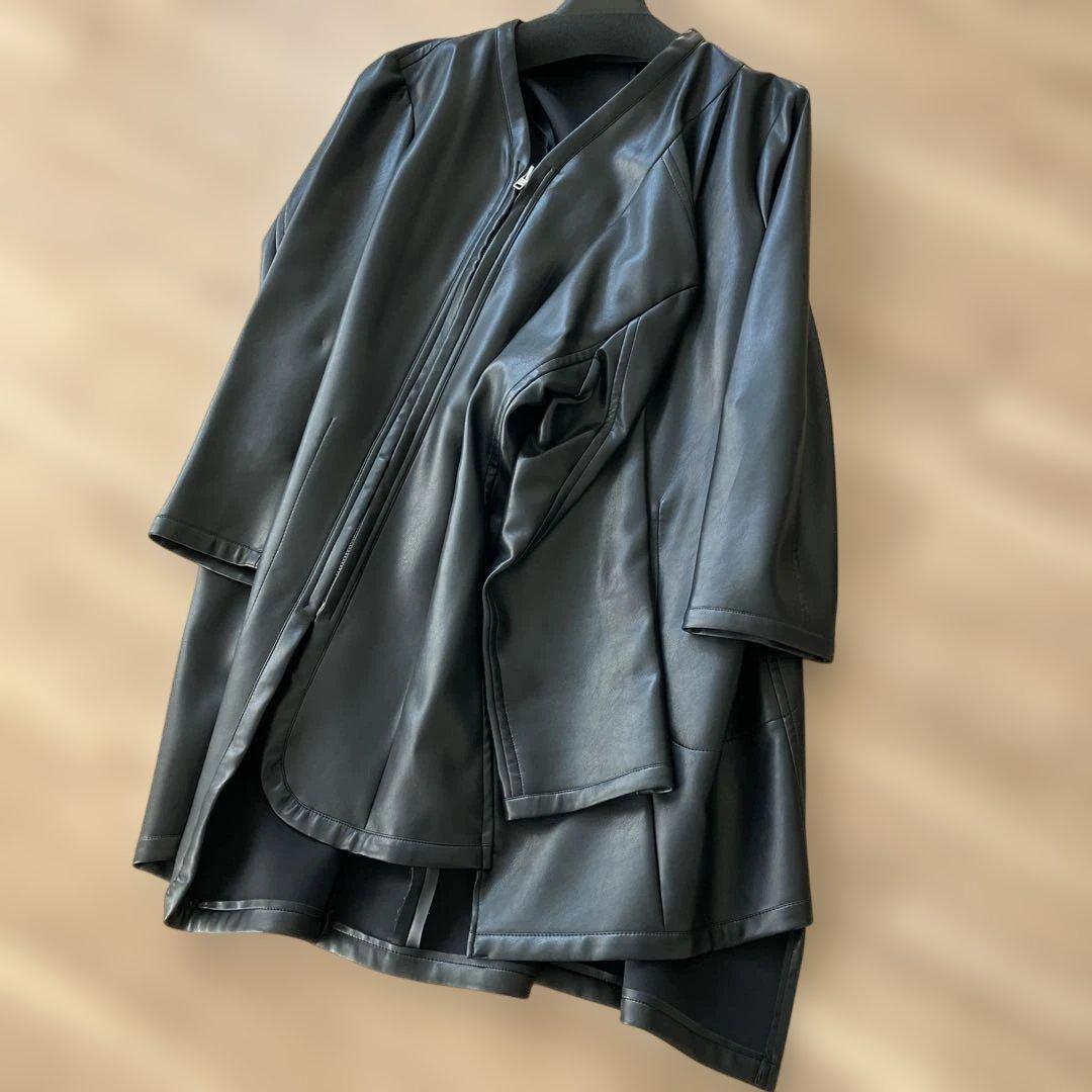 新品 コムデギャルソン コート 4本袖 フェイクレザー 本ライン 川久保