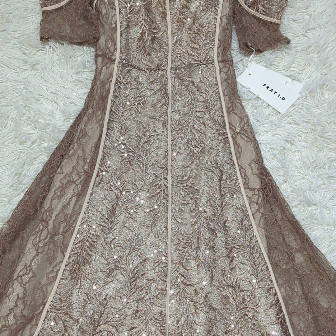 タグ付✨FRAY I.D リーフレースパイピングドレス スパンコール マキシ